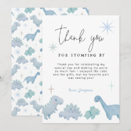 Dinosaur Party Boy Birthday Dank je wel Bedankkaart