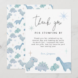 Dinosaur Party Boy Birthday Dank je wel Bedankkaart