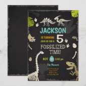 Dinosaur Party Boy Fossil Dino Dig Birthday Kaart (Voorkant / Achterkant)