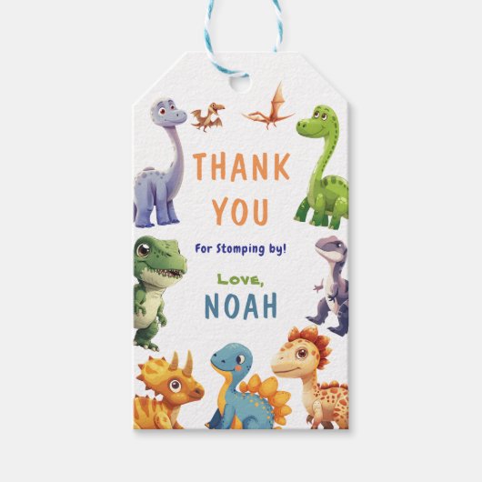 Dinosaur Party Cadeaulabel (Voorkant)