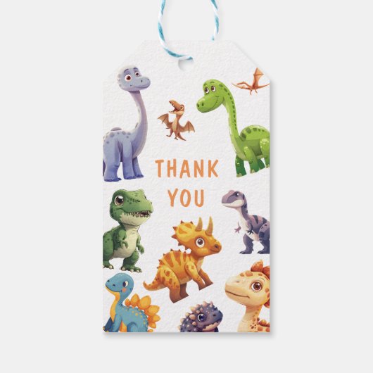 Dinosaur Party Cadeaulabel (Achterkant)