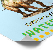 Dinosaur Party Decor Sign: Drinken...Watering Hole Poster (Hoek)