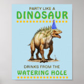 Dinosaur Party Decor Sign: Drinken...Watering Hole Poster (Voorkant)