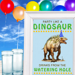 Dinosaur Party Decor Sign: Drinken...Watering Hole Poster