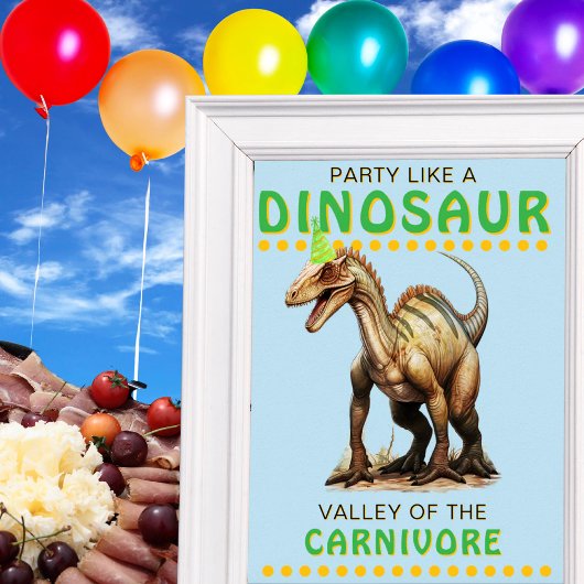Dinosaur Party Decor Sign: Vallei van de Carnivoor Poster