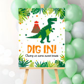 Dinosaur Party Food Sweets Sign Poster