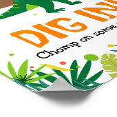 Dinosaur Party Food Sweets Sign Poster (Hoek)