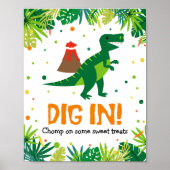 Dinosaur Party Food Sweets Sign Poster (Voorkant)