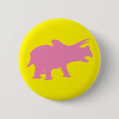 Dinosaur Party Geel Ronde Button 5,7 Cm (Voorkant)