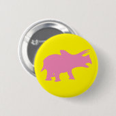Dinosaur Party Geel Ronde Button 5,7 Cm (Voorkant /achterkant)
