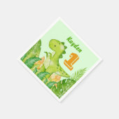 Dinosaur party gepersonaliseerd servet (Hoek)