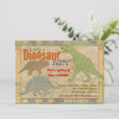 Dinosaur Party Invitation - Gepersonaliseerd Kaart (Staand voorkant)