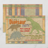 Dinosaur Party Invitation - Gepersonaliseerd Kaart (Voorkant / Achterkant)
