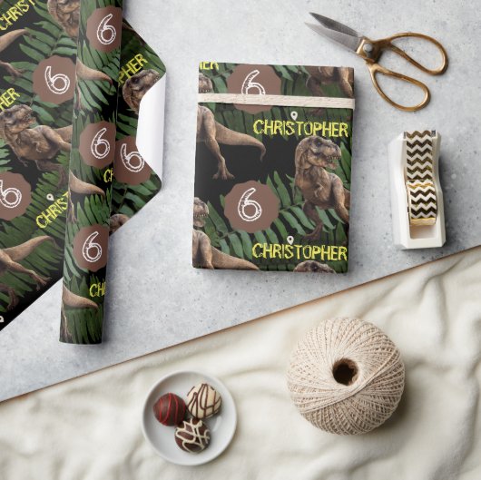 Dinosaur Party Kids Birthday Trex Cadeaupapier (Crafts)