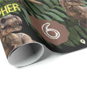 Dinosaur Party Kids Birthday Trex Cadeaupapier (Rol Hoek)