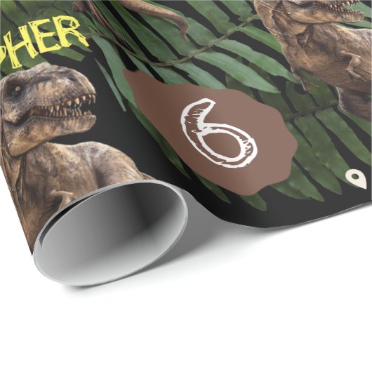 Dinosaur Party Kids Birthday Trex Cadeaupapier (Rol Hoek)