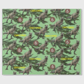 Dinosaur Party Kids Birthday Trex Cadeaupapier (Vlak)