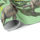 Dinosaur Party Kids Birthday Trex Cadeaupapier (Rol Hoek)