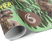 Dinosaur Party Kids Birthday Trex Cadeaupapier (Rol Hoek)