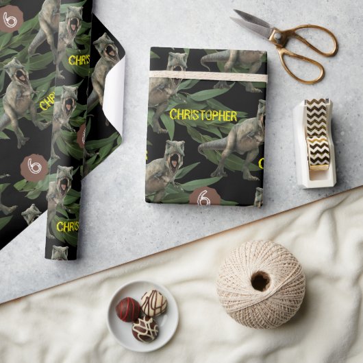 Dinosaur Party Kids Birthday Trex Cadeaupapier (Crafts)