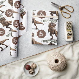 Dinosaur Party Kids Birthday Trex Cadeaupapier