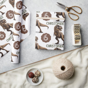 Dinosaur Party Kids Birthday Trex Cadeaupapier