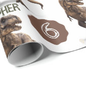 Dinosaur Party Kids Birthday Trex Cadeaupapier (Rol Hoek)