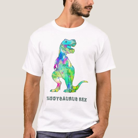 Dinosaur Party Papa Daddysaurus Rex T-shirt (Voorkant)