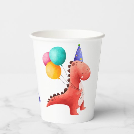 Dinosaur Party Papieren Bekers (Achterkant)