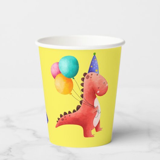 Dinosaur Party Papieren Bekers (Achterkant)