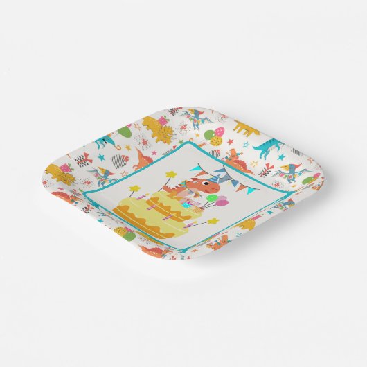 Dinosaur Party Papieren Bordje (Gebogen)