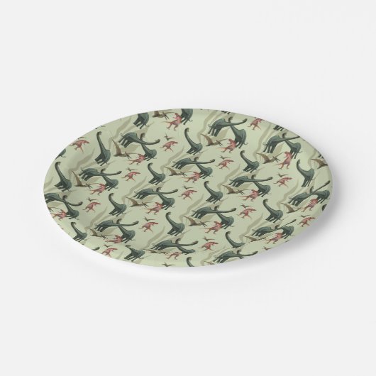 Dinosaur Party Papieren Bordje (Gekanteld)