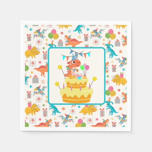 Dinosaur Party Servet (Voorkant)