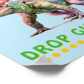 Dinosaur Party Sign: Laat geschenken hier vallen Poster (Hoek)