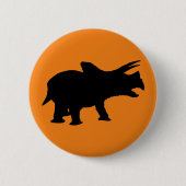 Dinosaur Party Sinaasappel Ronde Button 5,7 Cm (Voorkant)