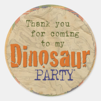 Dinosaur Party Sticker - Bedankt voor Coming