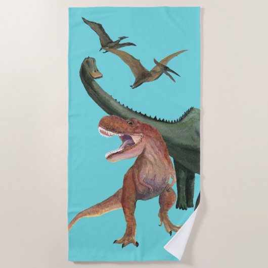Dinosaur Party Strandlaken (Voorkant)