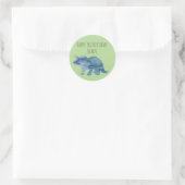 Dinosaur Party Triceratops Ronde Sticker (Tas)