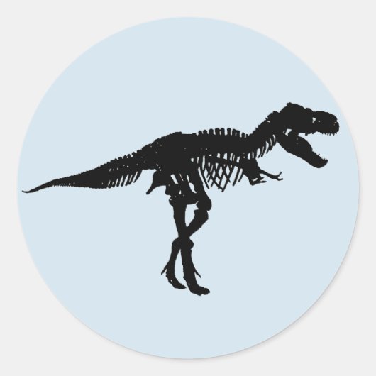 Dinosaur Party Tyrannosaurus Rex Skelet Stickers (Voorkant)