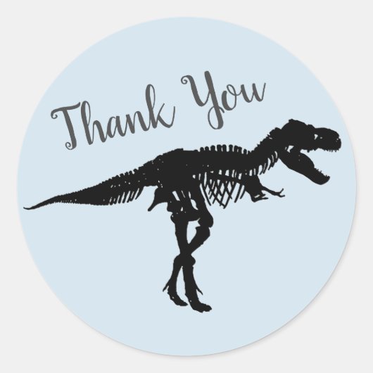 Dinosaur Party Tyrannosaurus RexDank u Stickers (Voorkant)
