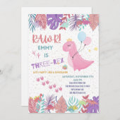 Dinosaur party uitnodigingen (Voorkant / Achterkant)