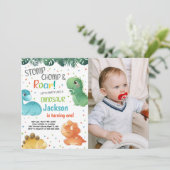  Dinosaur Party-uitnodigingen voor kinderen Kaart (Staand voorkant)