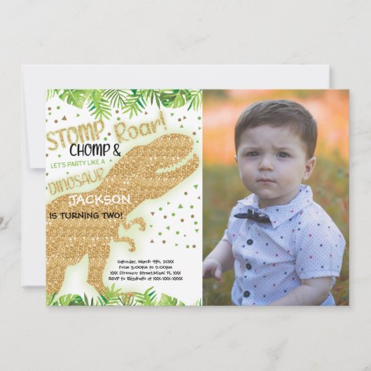 Dinosaur Party-uitnodigingen voor kinderen Kaart (Voorkant)