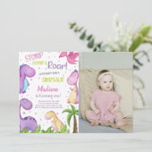  Dinosaur Party-uitnodigingen voor kinderen Kaart (Staand voorkant)