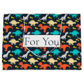 Dinosaur-patroon voor grote cadeautas (Voorkant)