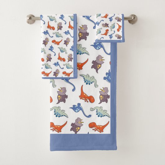 Dinosaur Pattern Bathroom Towel Set Bad Handdoek (Insitu)
