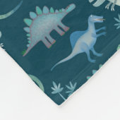 Dinosaur Pattern Blauwgroen Green Fleece Deken (Hoek)