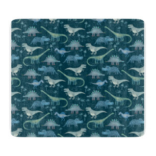 Dinosaur Pattern Blauwgroen Green Snijplank