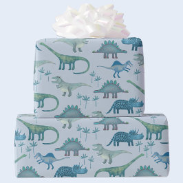 Dinosaur Pattern Blue Cadeaupapier