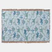 Dinosaur Pattern Blue Deken (Voorkant)